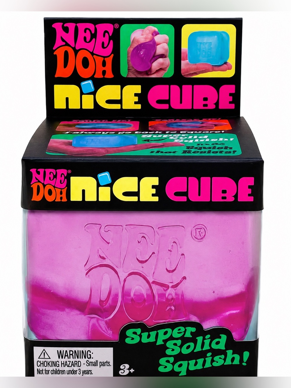 Schylling Nee Doh Nice Cube Super Solid Squishy Stress Sensory Toy Pink New - Picture 7 of 7